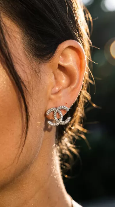 Серьги Chanel с кристаллами