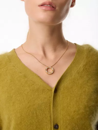 Колье Cartier LOVE, бриллиантовое паве