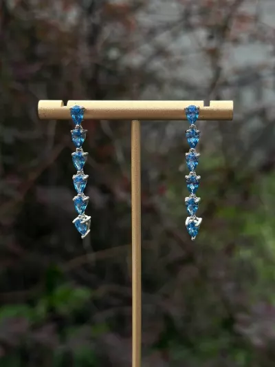Серьги «капли» синие